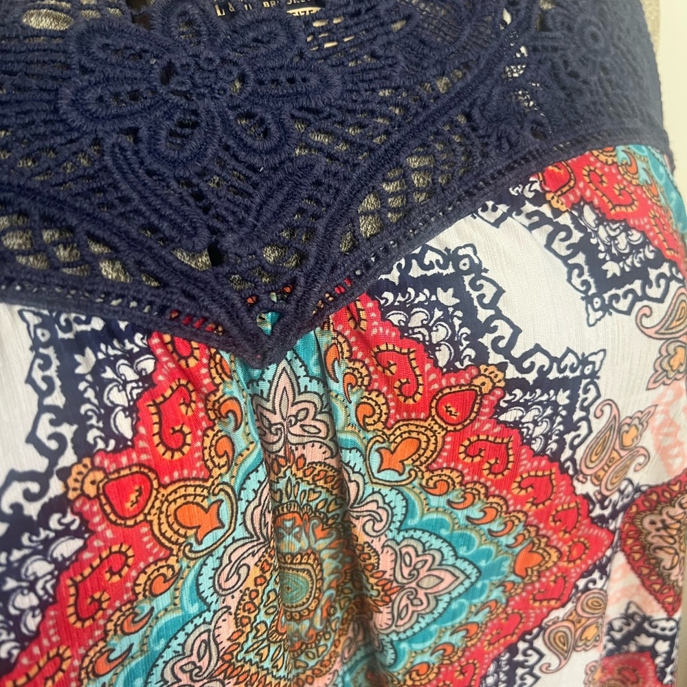 West Kei Multi Color Sleeveless Tunic Blouse Knitted Top Size X-Large - Picture 2 of 10